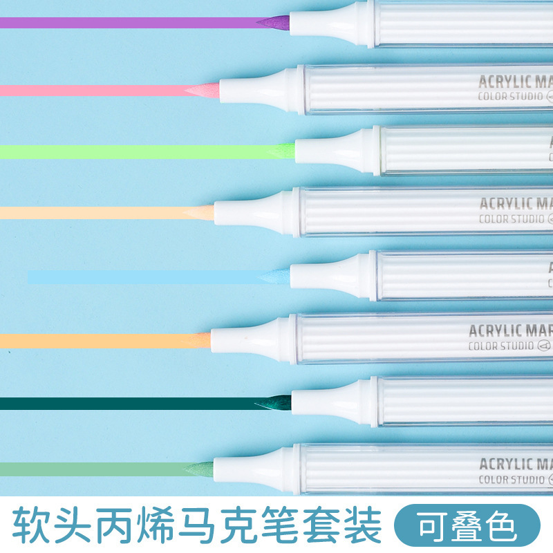 Blue Fruit soft-tipped acrylic marker pen set, 126 colors water-based washable and stackable color watercolor pens, large capacity for art Application Scenario