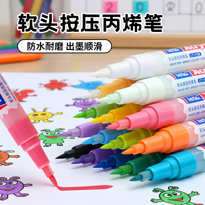 Cross-border large-capacity acrylic marker pen waterproof painting set, student art painting special stackable color graffiti pen