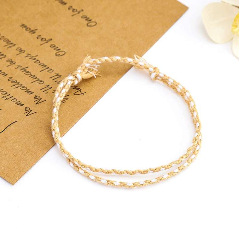 Multi-color mixed woven cotton rope diy handmade bracelet, ethnic style bracelet, woven rope accessories factory direct sales detail image 9
