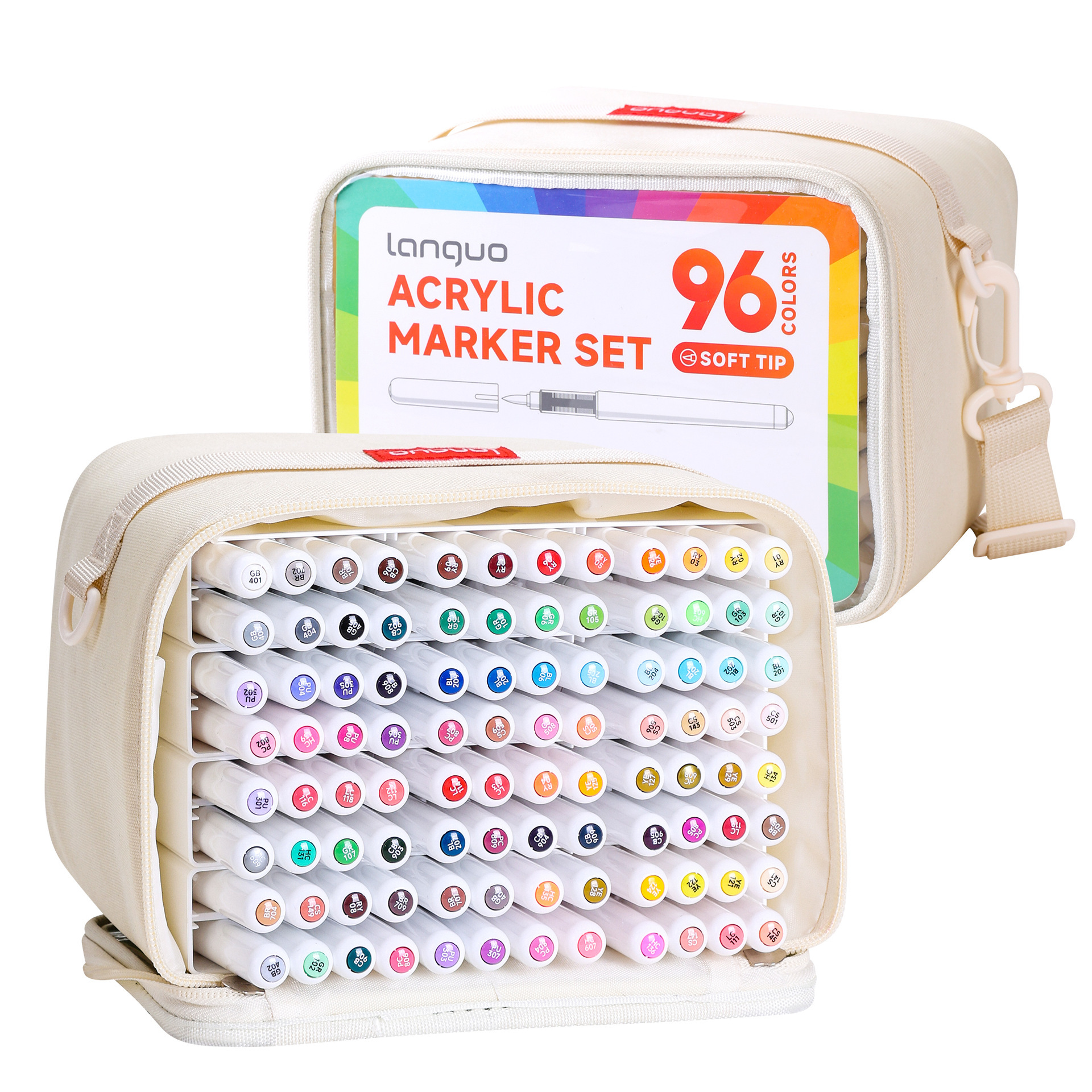 M720-29 acrílico marcador caja de regalo juego de cabeza suave no tóxico niños acuarela color no permeable color apilable pincel marcador pic 2