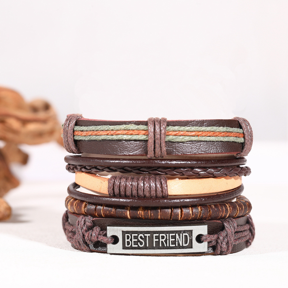 European and American popular fashion accessories, personalized hand-woven cowhide bracelet, simple pull-out adjustable retro leather bracelet Application Scenario