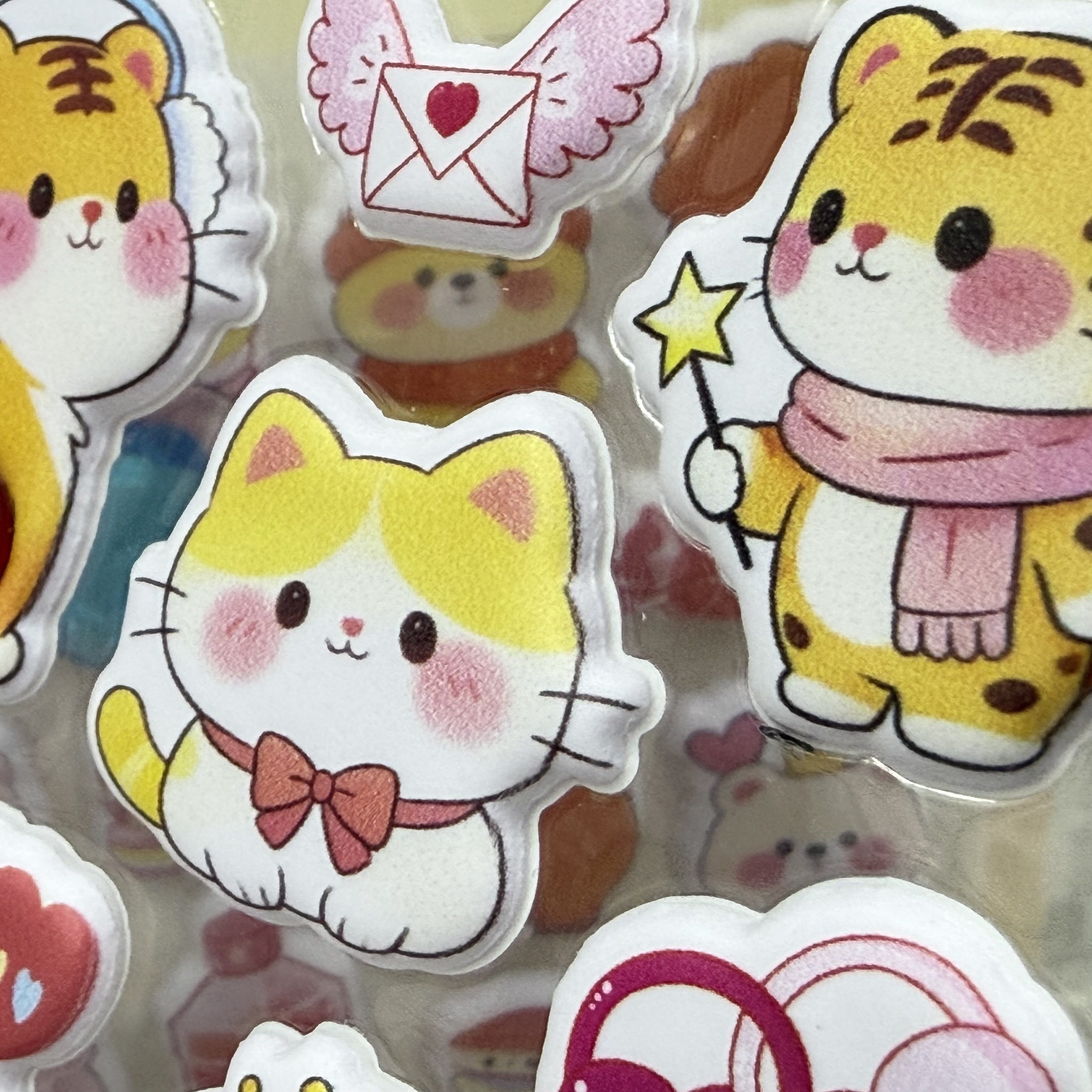 Cartoon bubble stickers, heart-shaped diamond 3D stickers, diy mobile phone decorative stickers, 3D foam decorative stickers pic 10