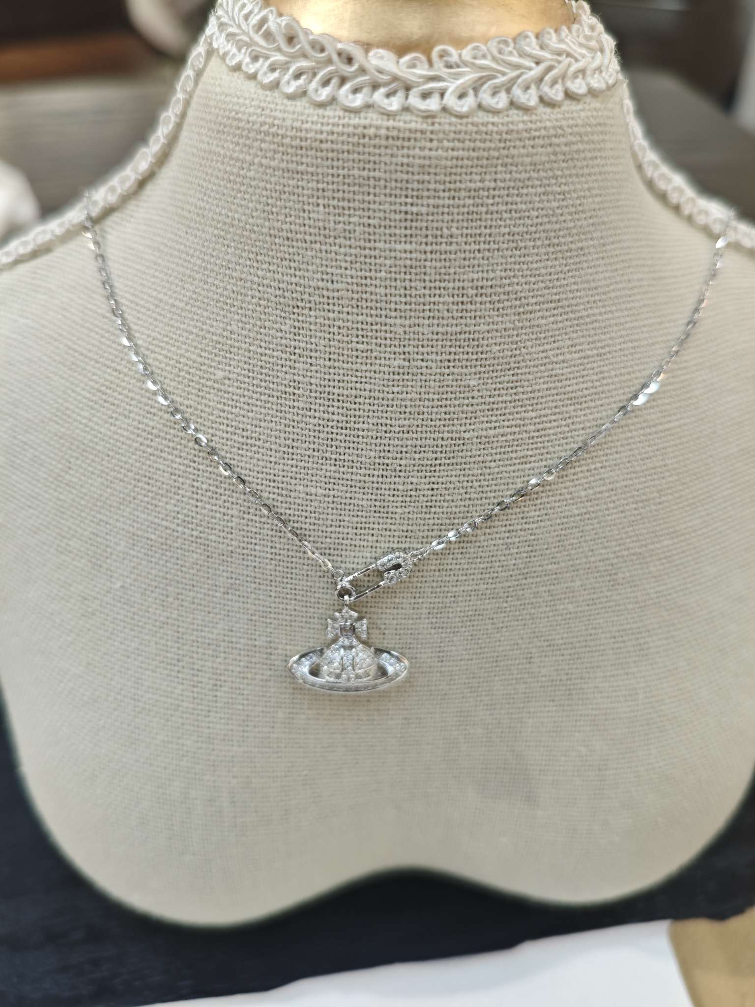 Influential accessory Planetary Cross Necklace for women, elegant and stylish spliced necklace with pearl chain, simple and elegant for women Item Picture