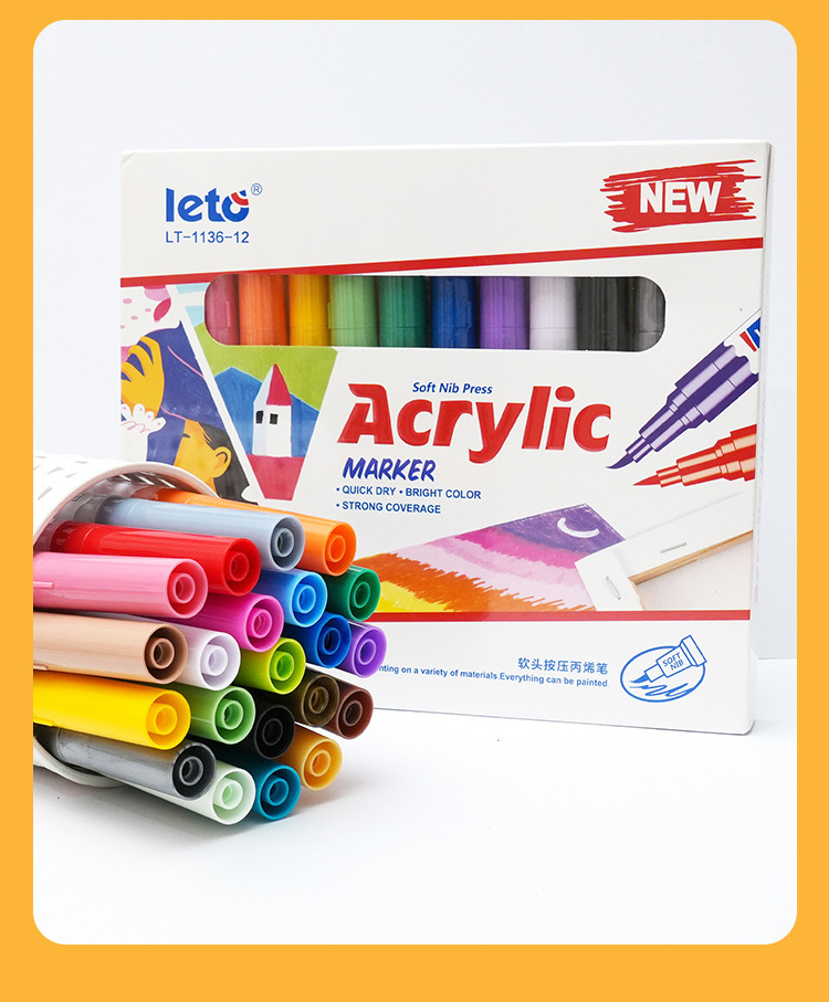 LT-1136 Cross-border Large-Capacity Acrylic Marker Pen Waterproof Painting Set, a special multi-color graffiti pen for student art and painting pic 17