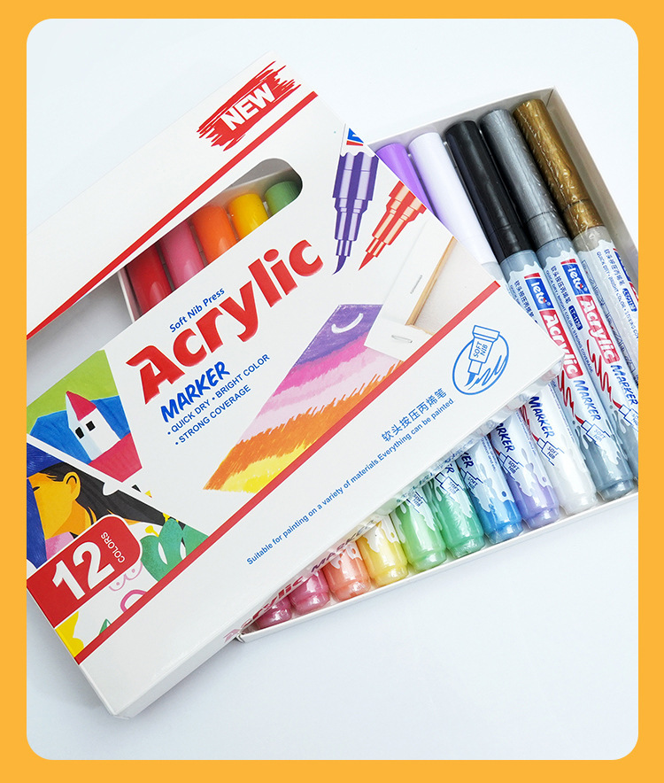 LT-1136 Cross-border Large-Capacity Acrylic Marker Pen Waterproof Painting Set, a special multi-color graffiti pen for student art and painting pic 16