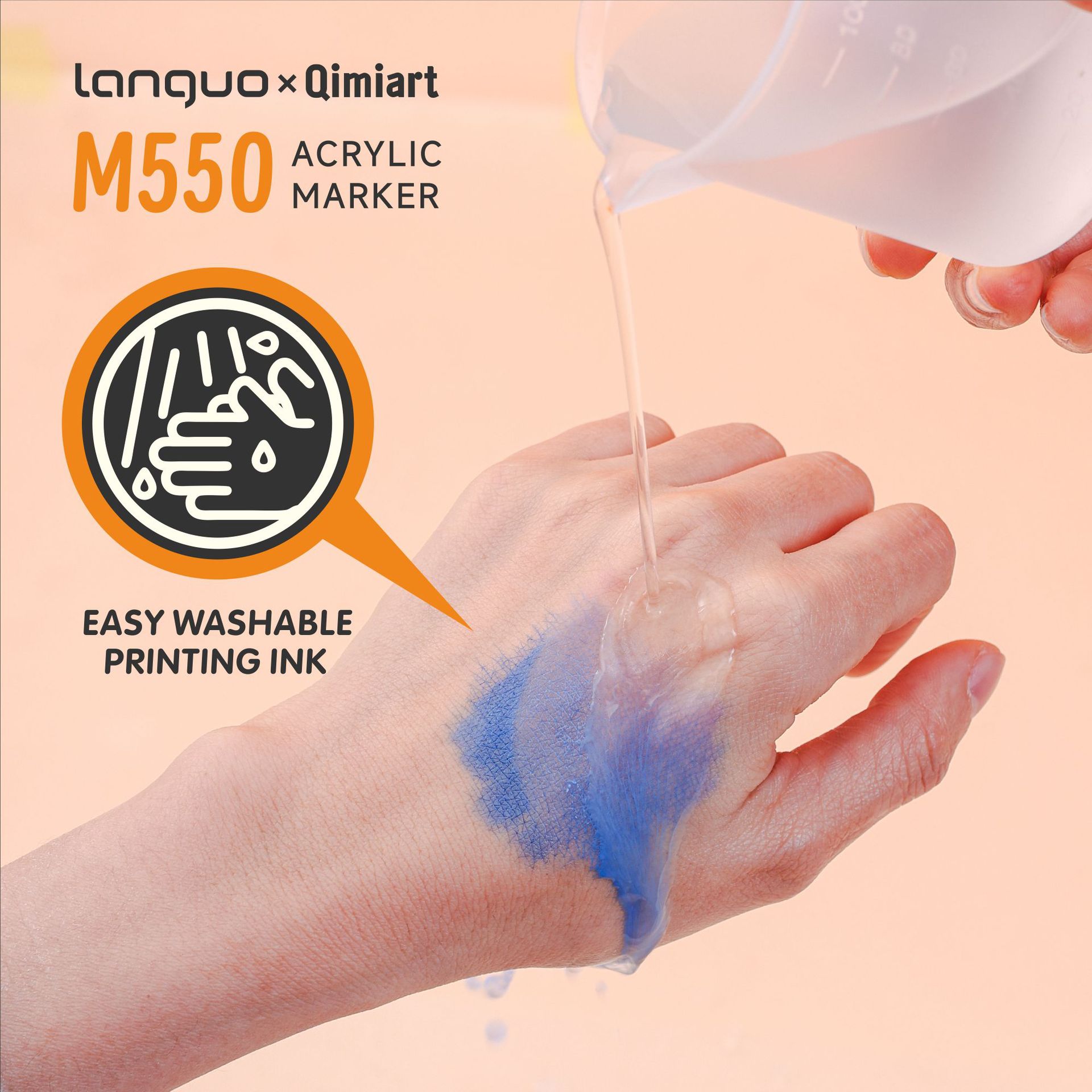 Blue Fruit 60-color children's special straight liquid acrylic marker pen, egg pen, student painting full-color series art brush details Picture