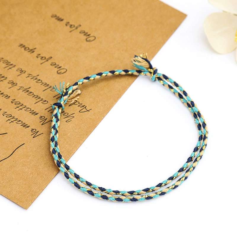 Multi-color mixed woven cotton rope diy handmade bracelet, ethnic style bracelet, woven rope accessories factory direct sales detail image 6