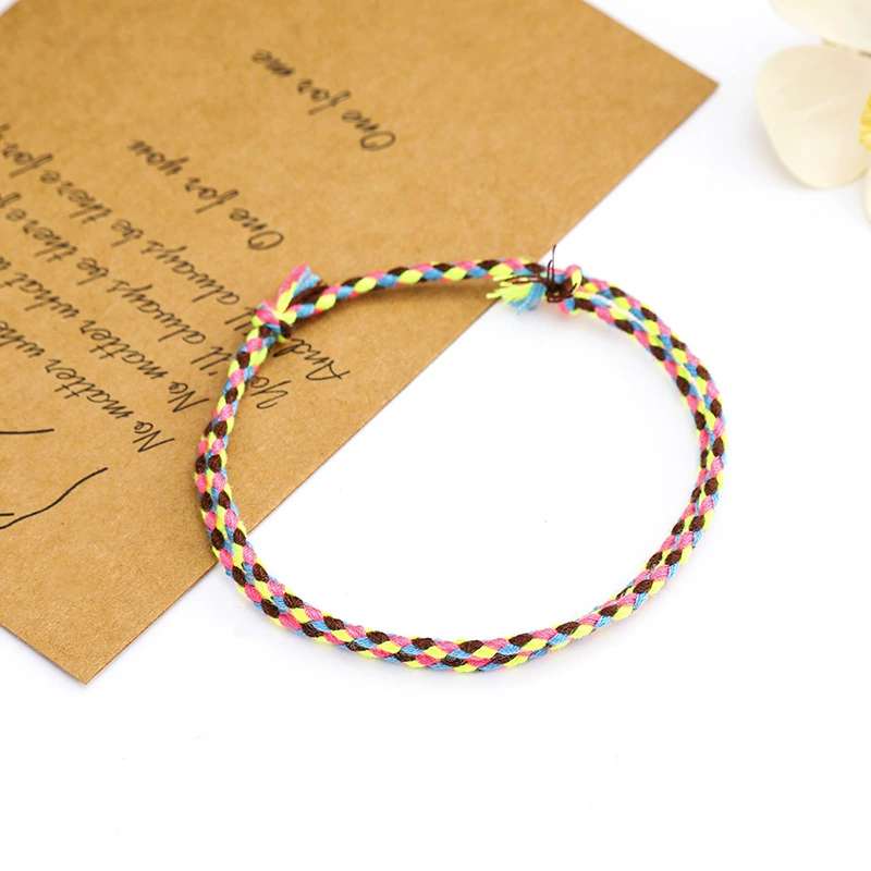 Multi-color mixed woven cotton rope diy handmade bracelet, ethnic style bracelet, woven rope accessories factory direct sales detail image 13
