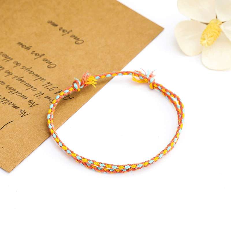 Multi-color mixed woven cotton rope diy handmade bracelet, ethnic style bracelet, woven rope accessories factory direct sales detail image 10