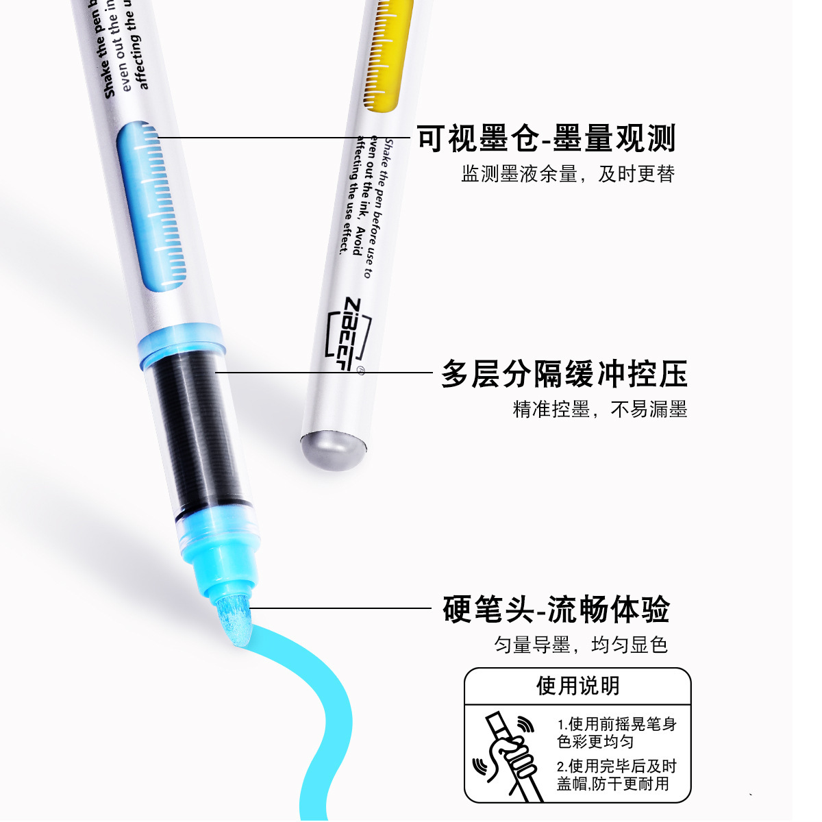 Wholesale of direct-liquid acrylic marker pen sets, hard-tipped waterproof art drawing pens, and student hand-drawn graffiti pens Specification image