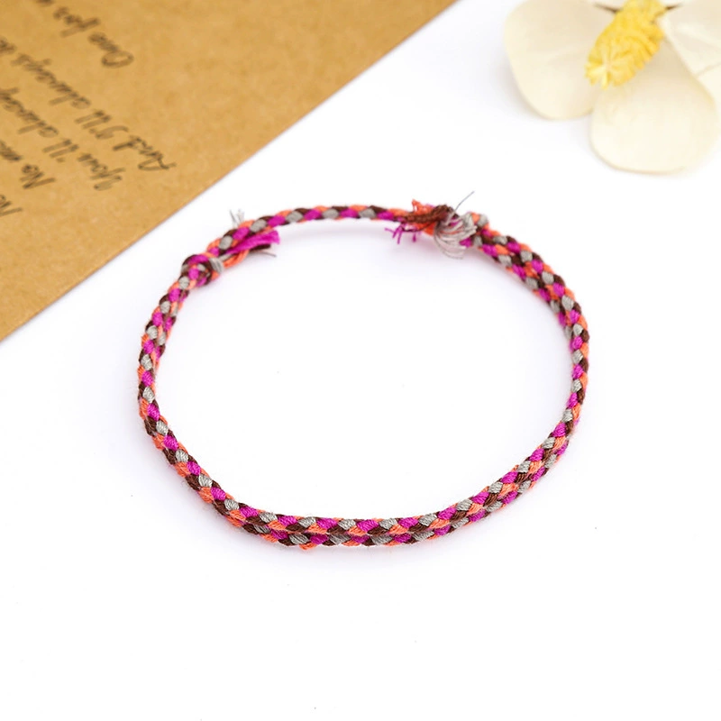 Multi-color mixed woven cotton rope diy handmade bracelet, ethnic style bracelet, woven rope accessories factory direct sales detail image 16