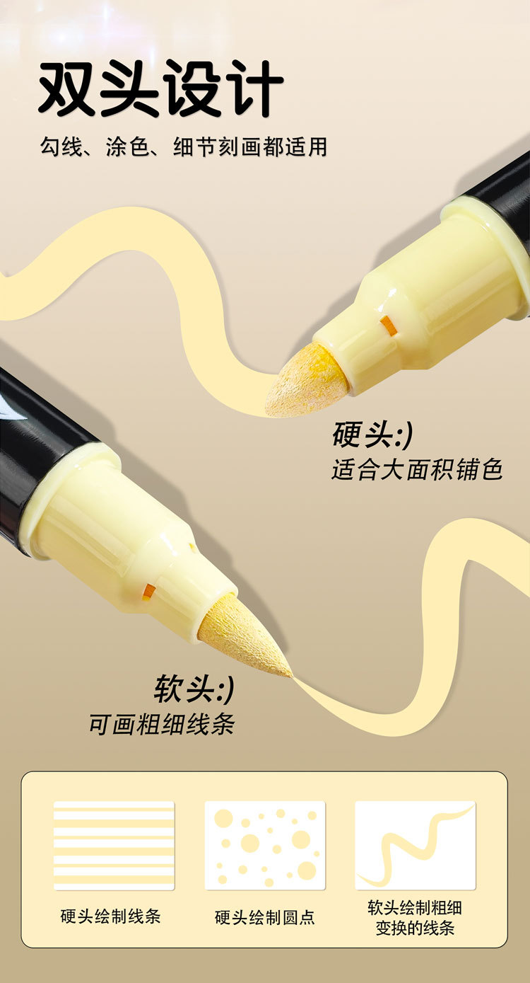 Guangna 5606 Direct Liquid Acrylic Marker Pen Set, 24-color skin tone macaron color cross-border exclusive art brushes pic 3