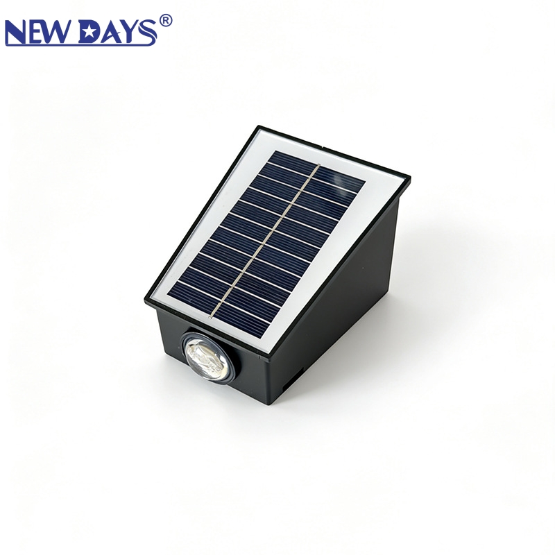 NEWDAYS brand cross-border new integrated led solar wall lamp RGB, outdoor waterproof energy-saving high-brightness lighting lamp, upper and lower 2-head atmosphere garden lamp solar panel solar lamp details Picture