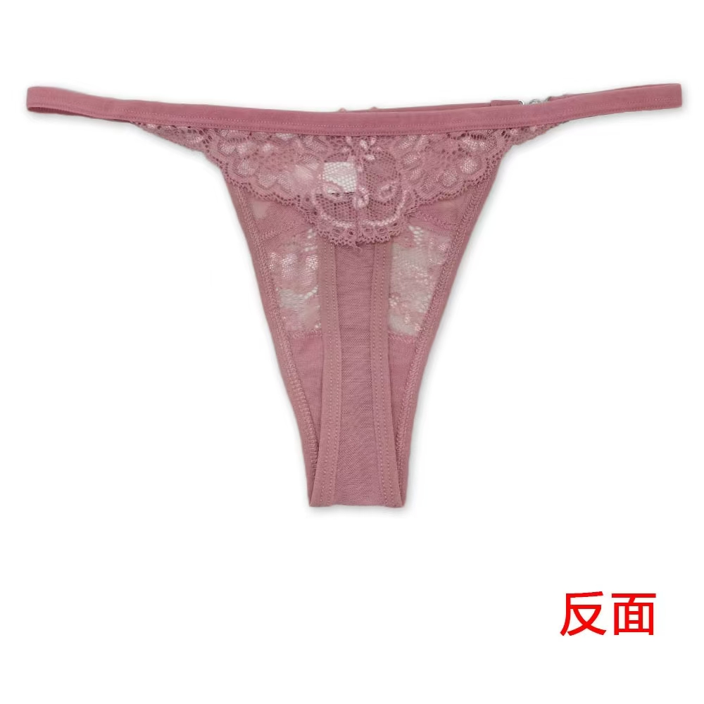 87506# Women's Underwear Solid Color Lace Underwear Teenage Sexy and Interesting T-Pants Embroidered Lace Transparent Cutout Women's thong QNI details Picture