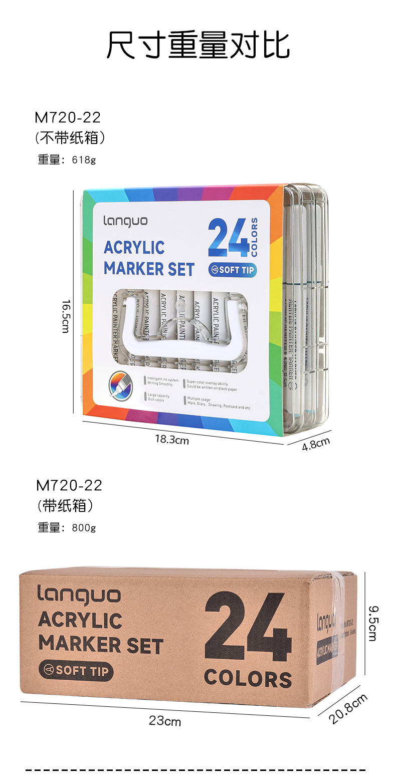 Blue Fruit Soft-tipped Acrylic marker pen set: 60 colors with increased volume, stackable color pens, non-permeable paper art acrylic pens pic 6