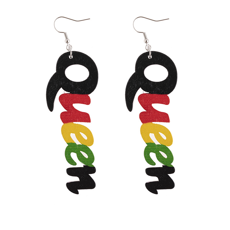 African wooden geometric earrings manufacturer wholesale Amazon hot sale, trendy, personalized, ethnic style, customizable detail image 15