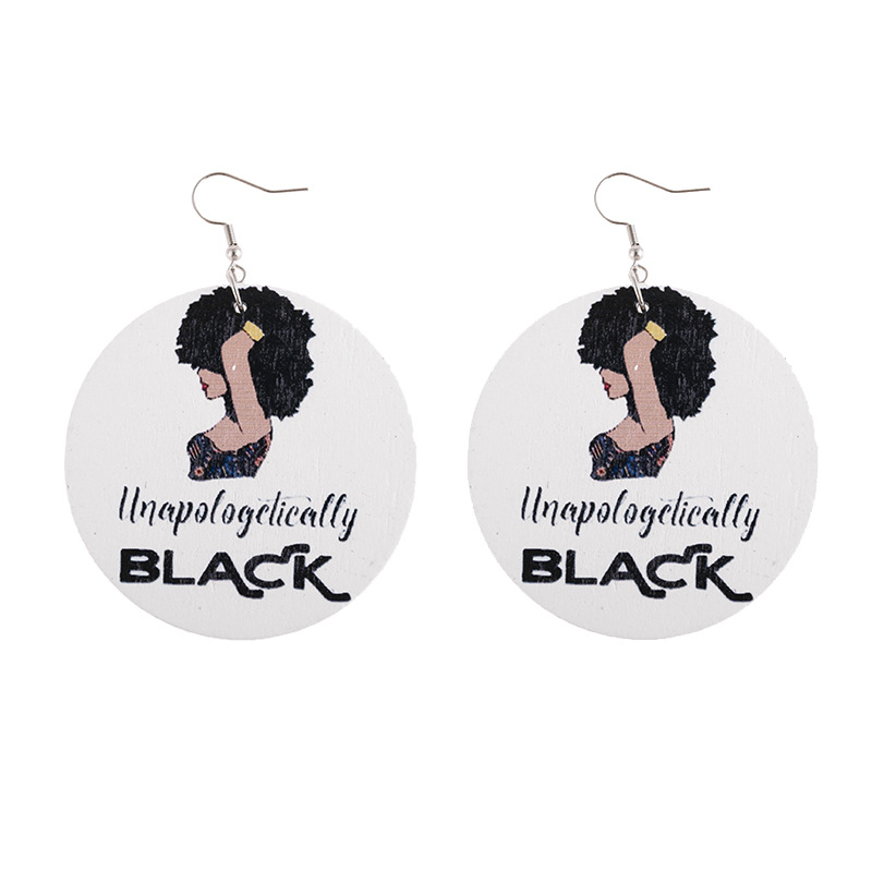 African wooden geometric earrings manufacturer wholesale Amazon hot sale, trendy, personalized, ethnic style, customizable detail image 10