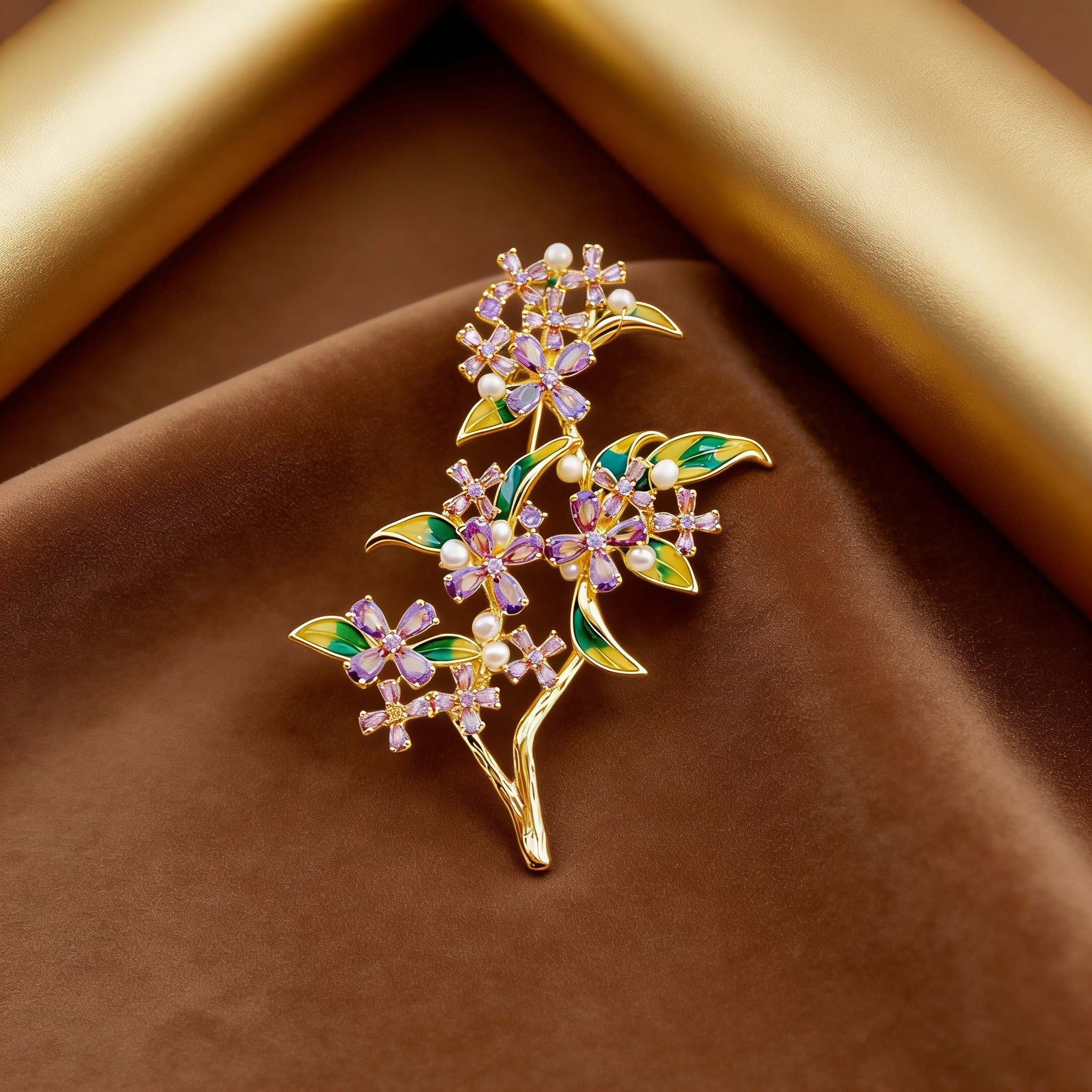 Pearl flower brooch, Baroque pearl brooch, decorative Chinese trend brooch, retro accessory brooch, ladies' waist-cinching fashion Christmas brooch gift, Chinese style XZ168006 Specification image