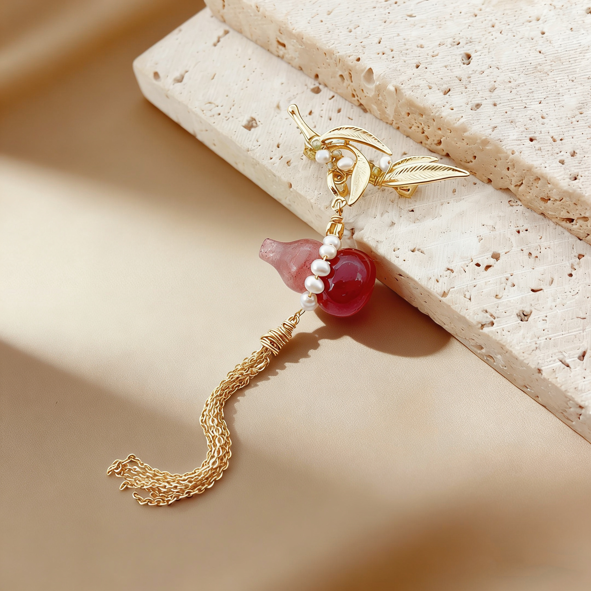 Pearl flower brooch, Baroque pearl brooch, decorative Chinese trend brooch, retro accessory brooch, ladies' waist-cinching fashion Christmas brooch gift, Chinese style XZ096097 Specification image