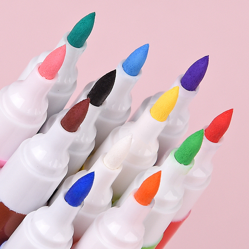 Jin Wannian Soft Head Acrylic Marker Pen Shoes Glass Stone Graffiti Student Art Drawing Pen 12-color set Application Scenario