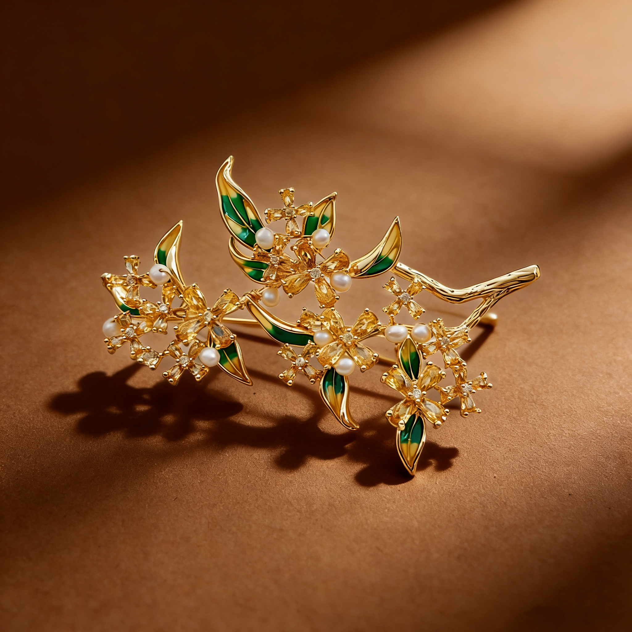 Pearl flower brooch, Baroque pearl brooch, decorative Chinese trend brooch, retro accessory brooch, ladies' waist-cinching fashion Christmas brooch gift, Chinese style XZ168007 Application Scenario