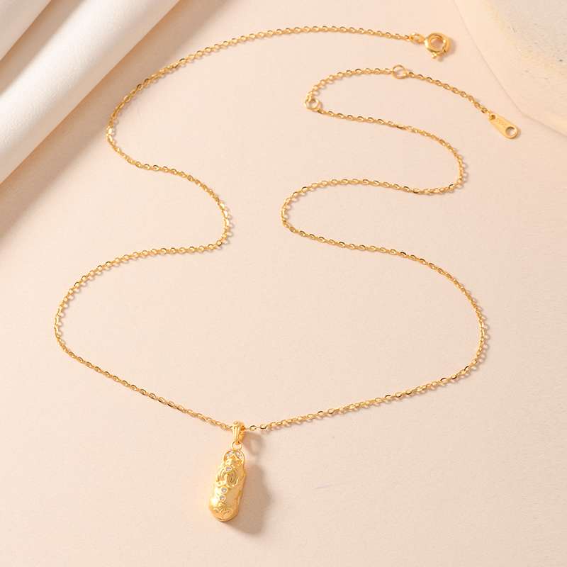 New silver jewelry, S925 silver necklace, elegant and noble golden silver necklace of PI Xiu for attracting wealth detail image 5