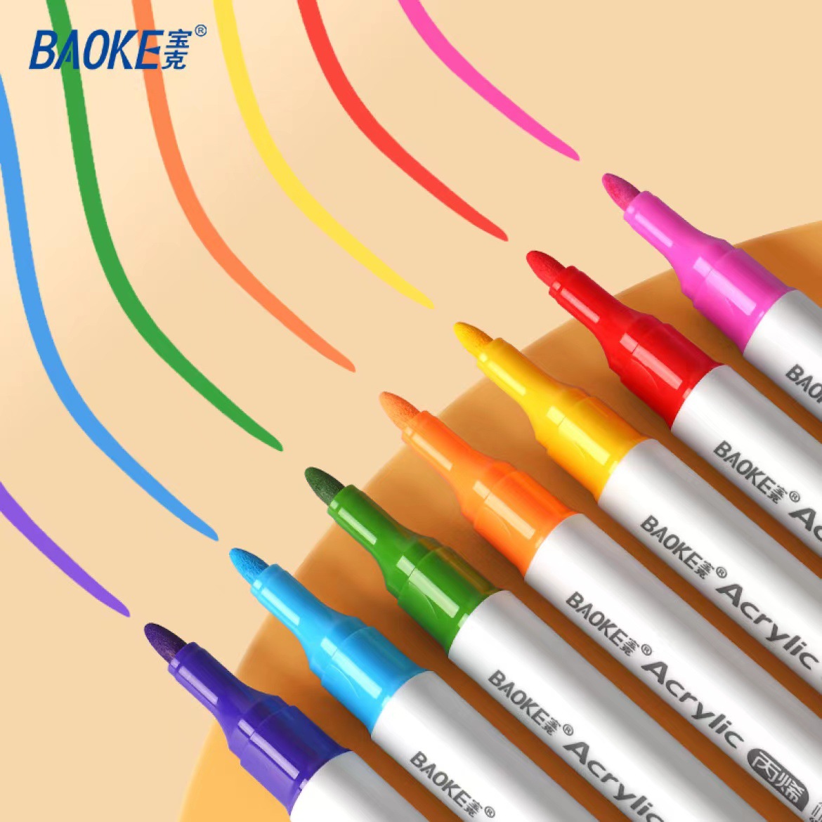 Baok Acrylic water-based marker pen sets for children and primary schools, various colors for drawing, colored pens and graffiti, wholesale from the manufacturer details Picture
