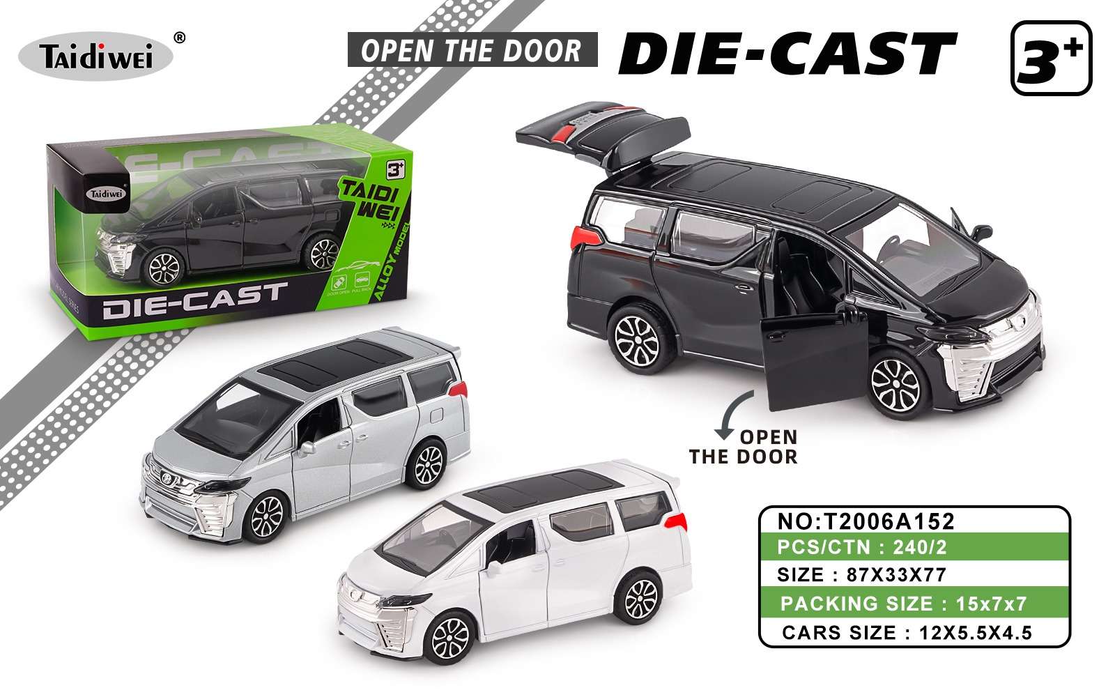 Simulated business MPV alloy car model, children's door-opening rebound toy car Application Scenario