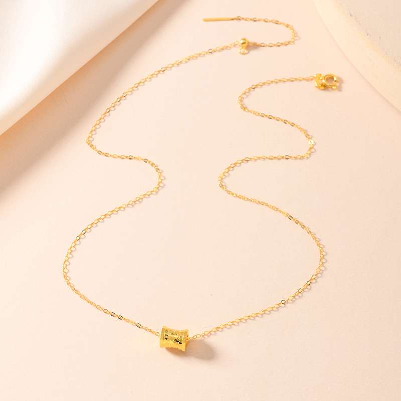 New silver jewelry, light luxury and niche design, fashionable and versatile, golden silver necklace, bringing you a continuous flow of wealth detail image 6