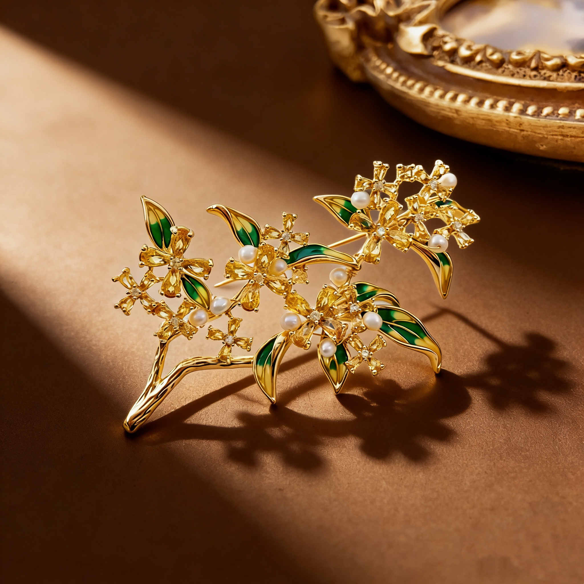 Pearl flower brooch, Baroque pearl brooch, decorative Chinese trend brooch, retro accessory brooch, ladies' waist-cinching fashion Christmas brooch gift, Chinese style XZ168007