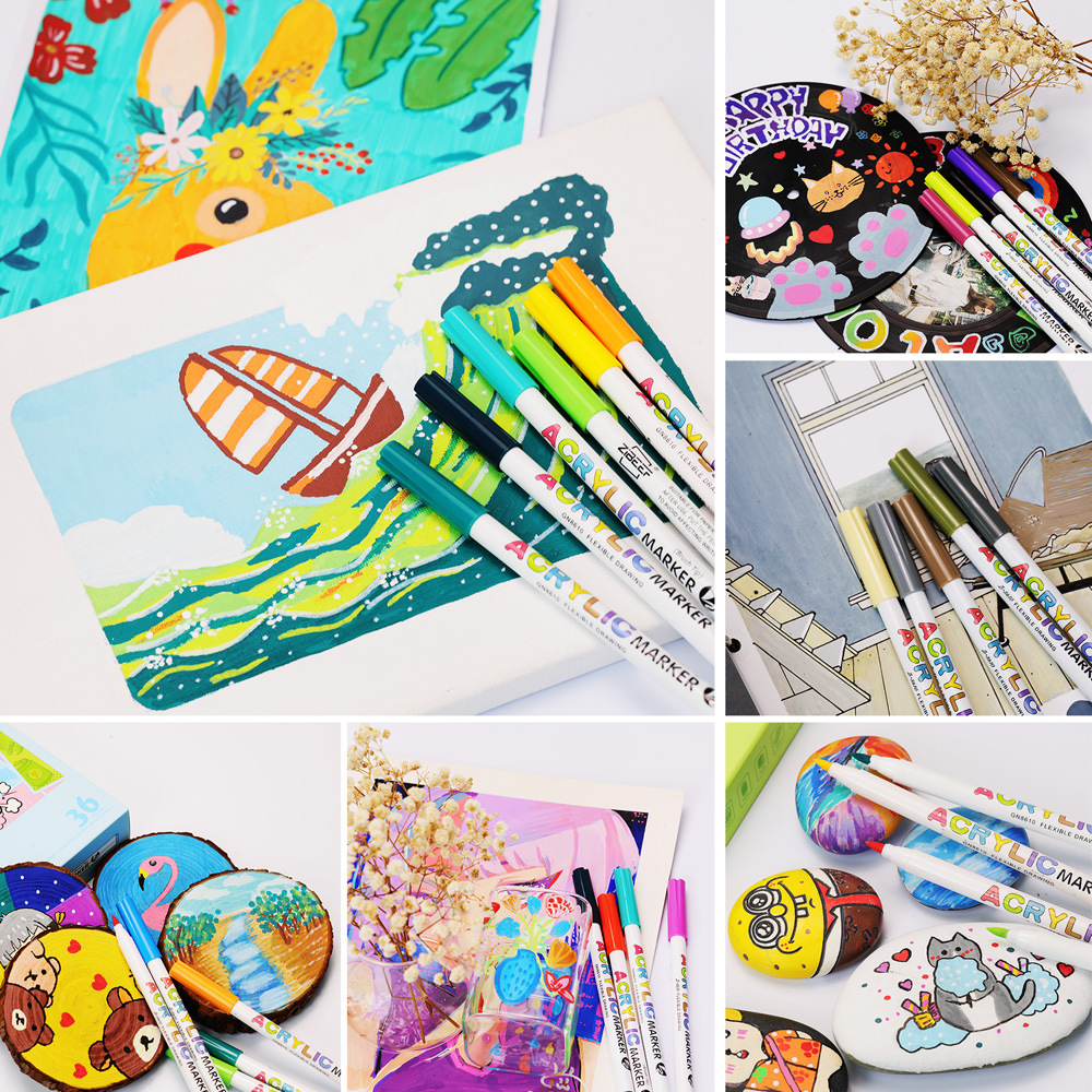 Wholesale of soft-tipped acrylic markers, glass, ceramics, painting, stones, shoes, phone cases, and graffiti pen sets Specification image