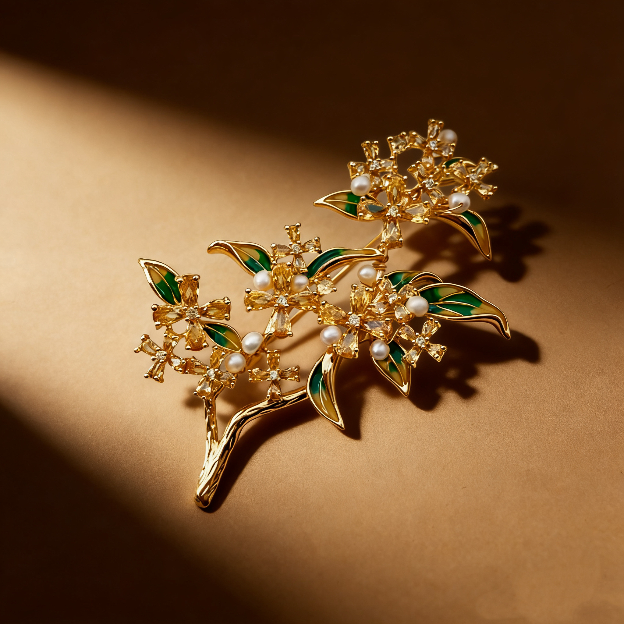 Pearl flower brooch, Baroque pearl brooch, decorative Chinese trend brooch, retro accessory brooch, ladies' waist-cinching fashion Christmas brooch gift, Chinese style XZ168007 Specification image