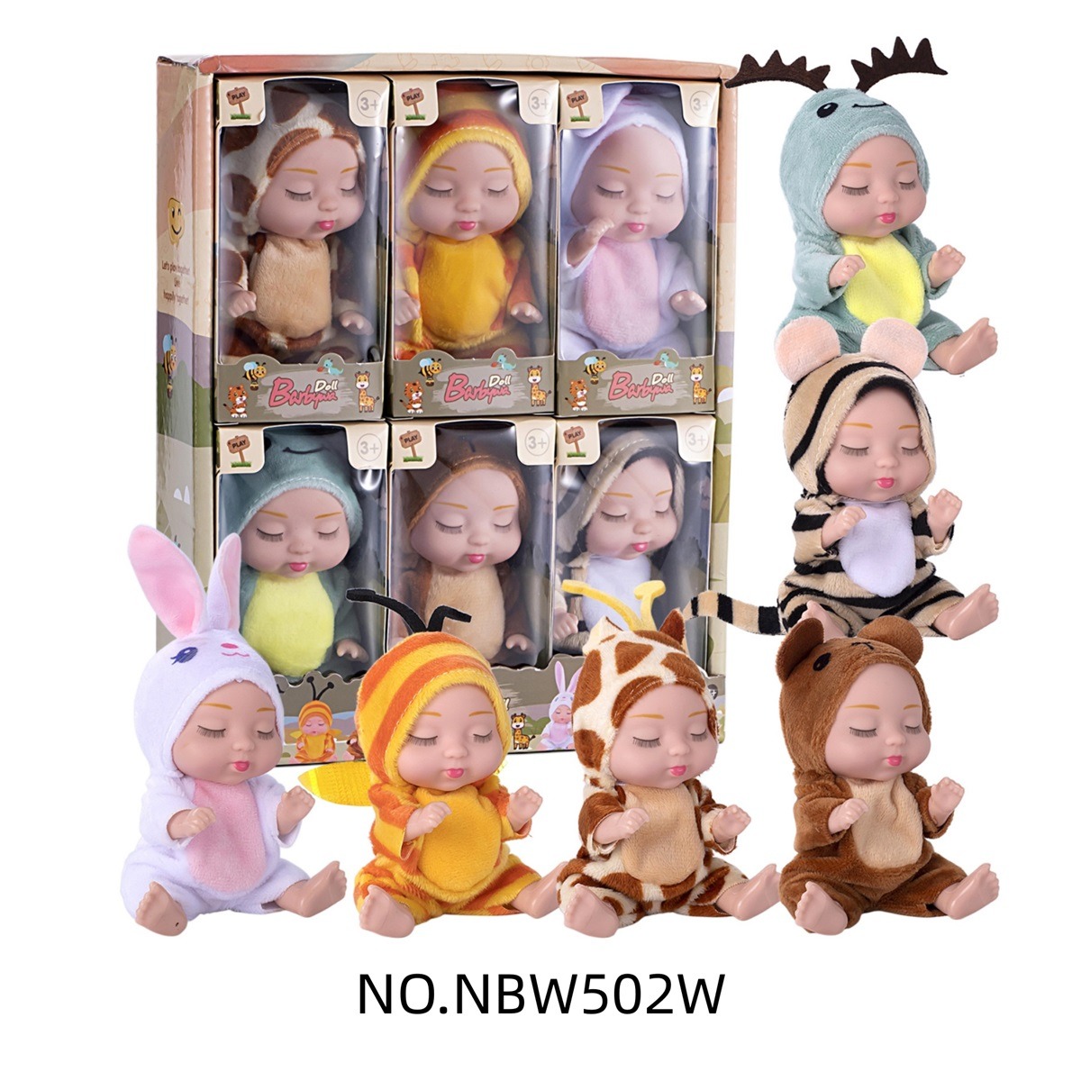 Cute and fun animal costume soothing doll set pic 1