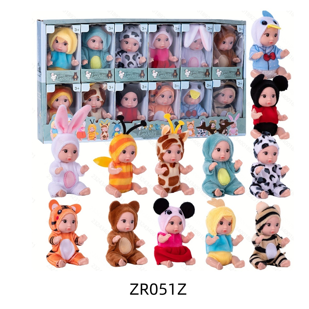 12 Cute Pet Forest Costume Sleeping Doll Gift Box Set details Picture