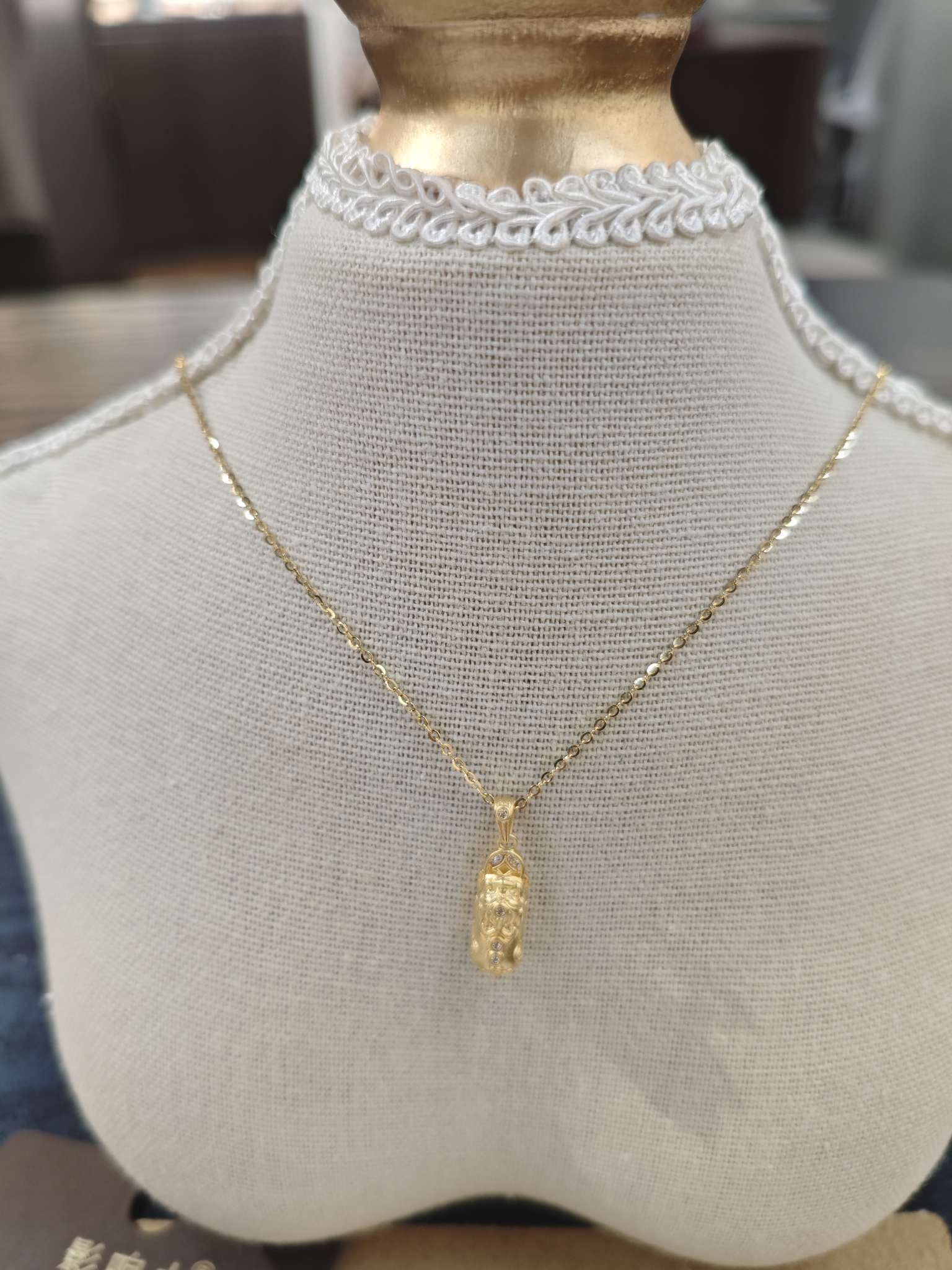 New silver jewelry, S925 silver necklace, elegant and noble golden silver necklace of PI Xiu for attracting wealth detail image 3