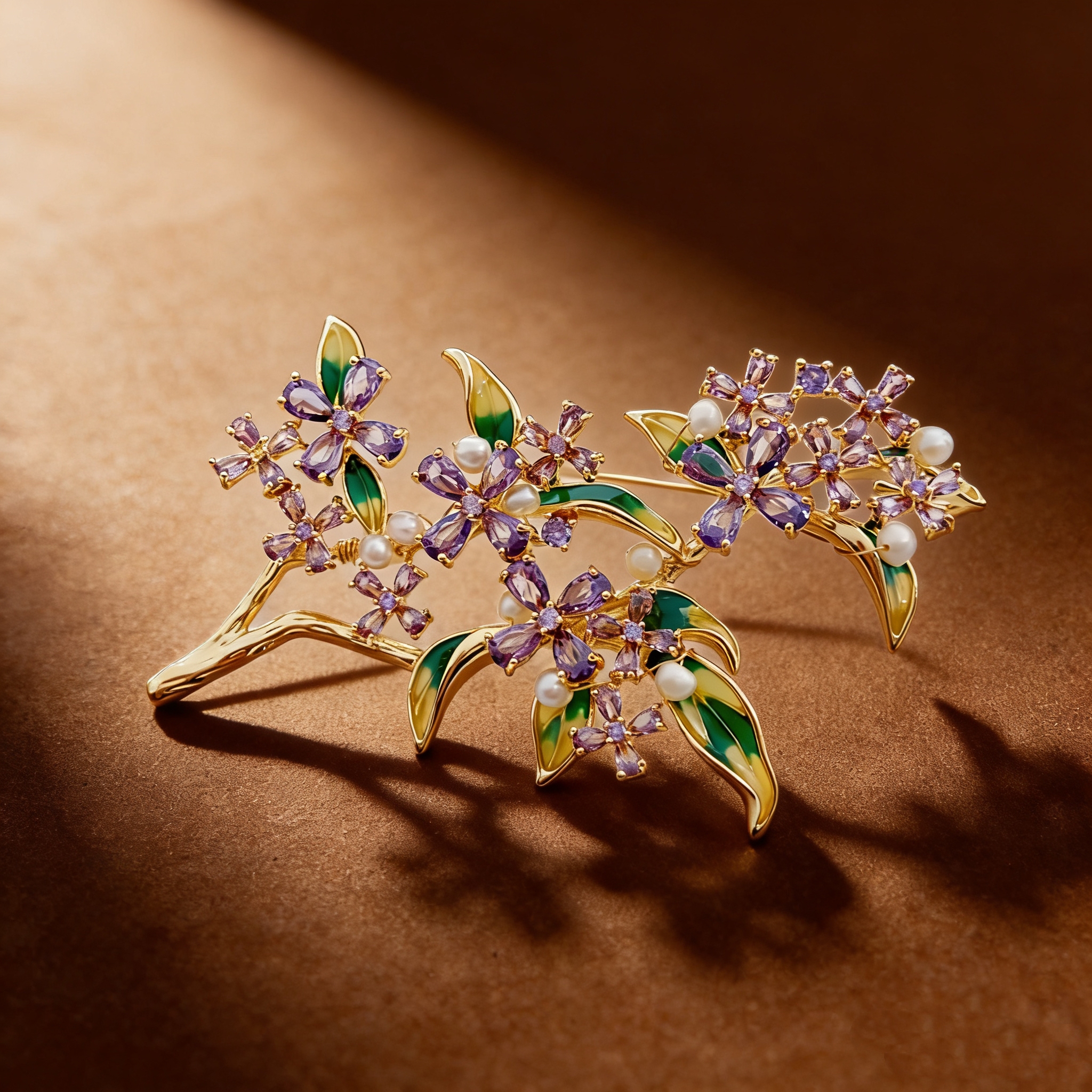 Pearl flower brooch, Baroque pearl brooch, decorative Chinese trend brooch, retro accessory brooch, ladies' waist-cinching fashion Christmas brooch gift, Chinese style XZ168006 Application Scenario