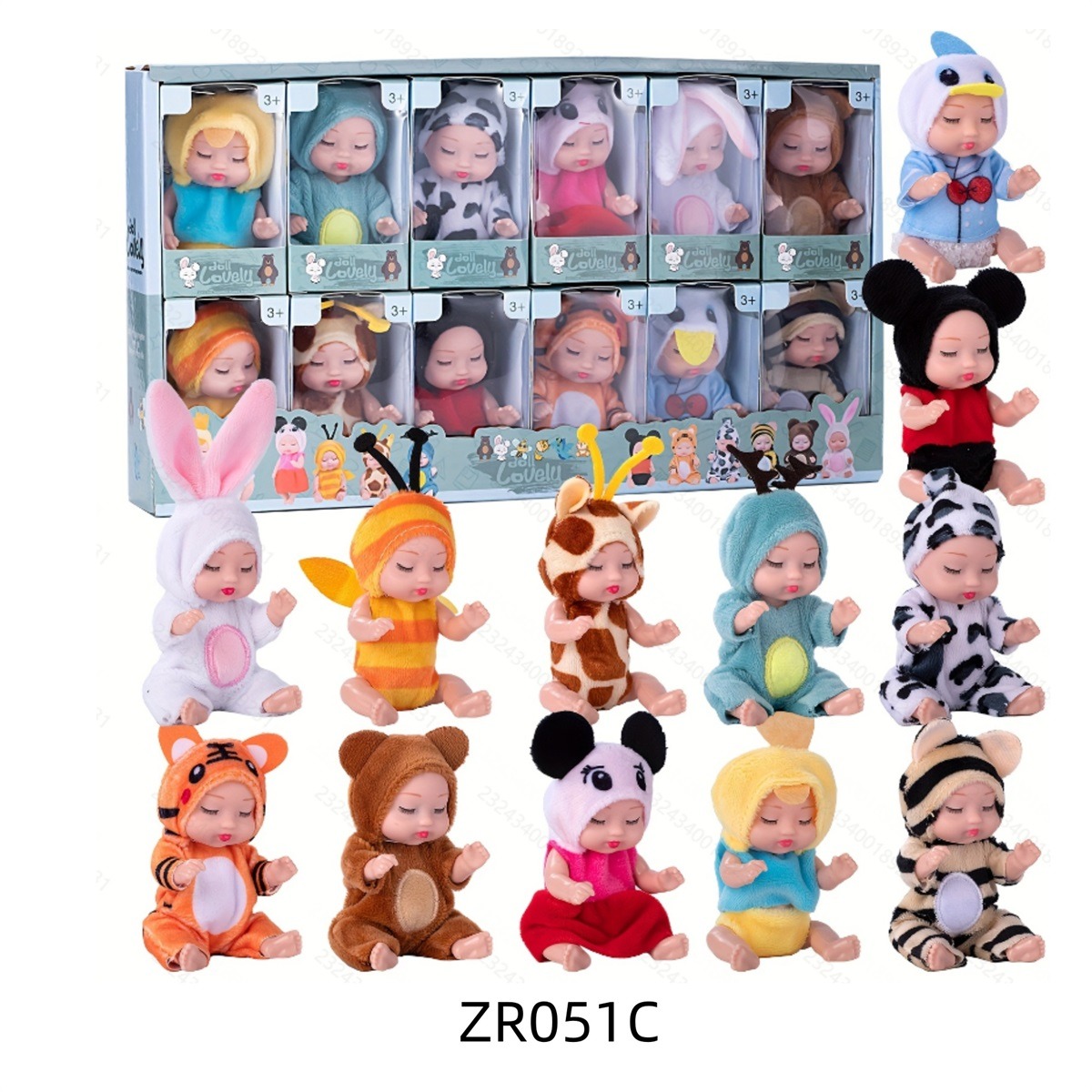 12 Cute Pet Forest Costume Sleeping Doll Gift Box Set Specification image