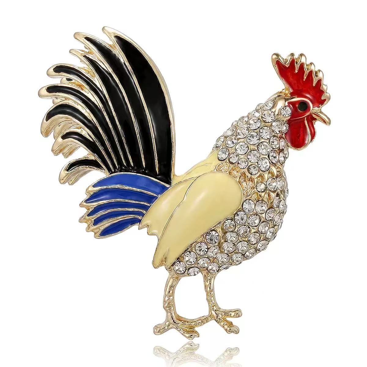 Fashionable and simple alloy oil-dripping rooster brooch, cardigan, sweater, coat and corsage Specification image