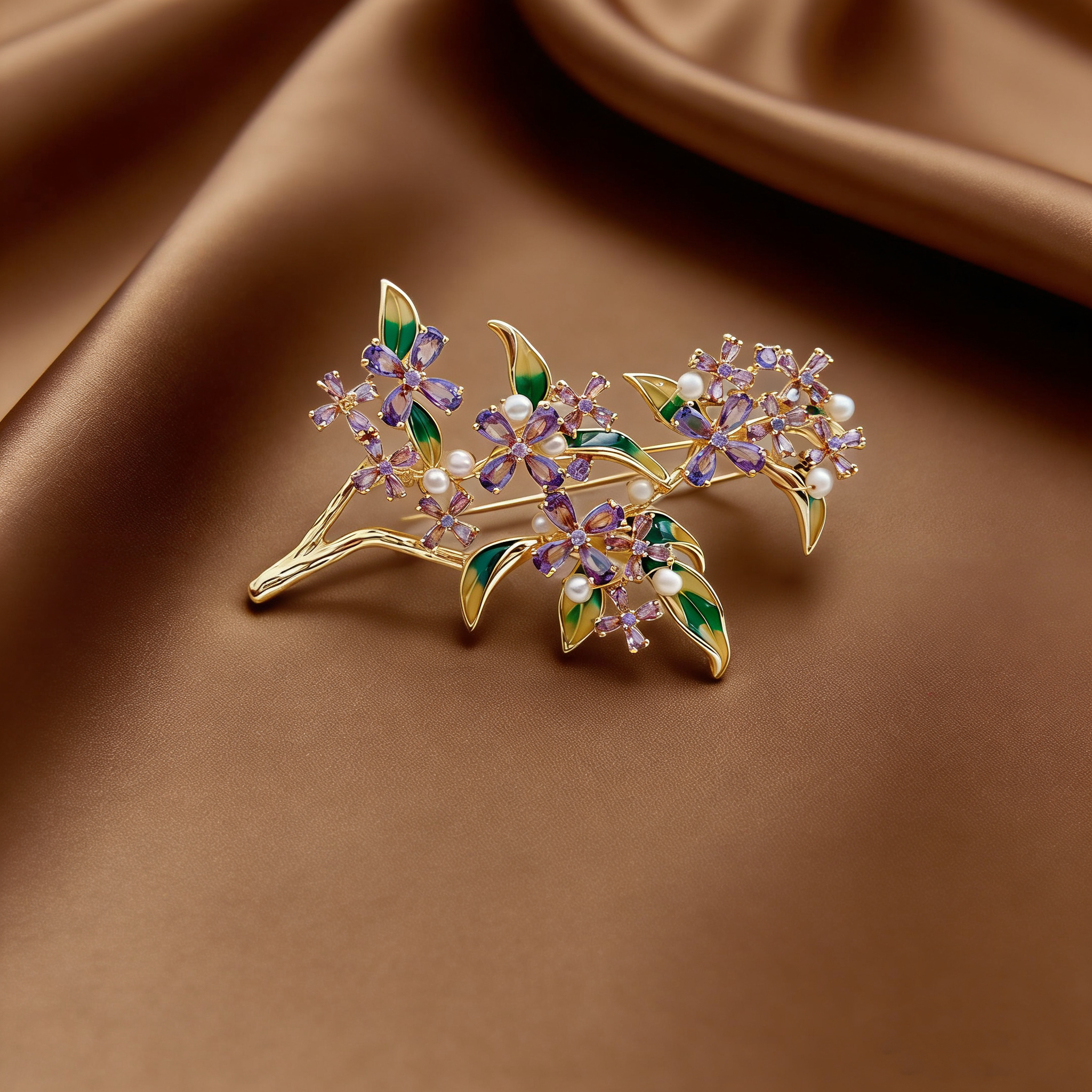 Pearl flower brooch, Baroque pearl brooch, decorative Chinese trend brooch, retro accessory brooch, ladies' waist-cinching fashion Christmas brooch gift, Chinese style XZ168006 details Picture