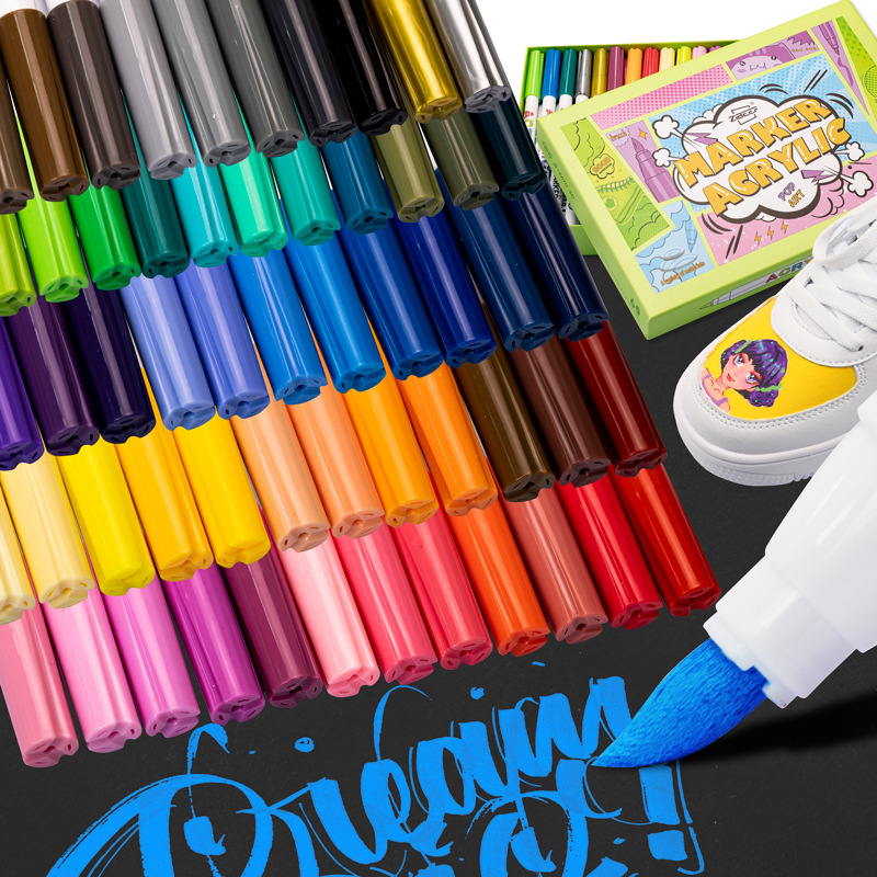 Wholesale of soft-tipped acrylic markers, glass, ceramics, painting, stones, shoes, phone cases, and graffiti pen sets details Picture
