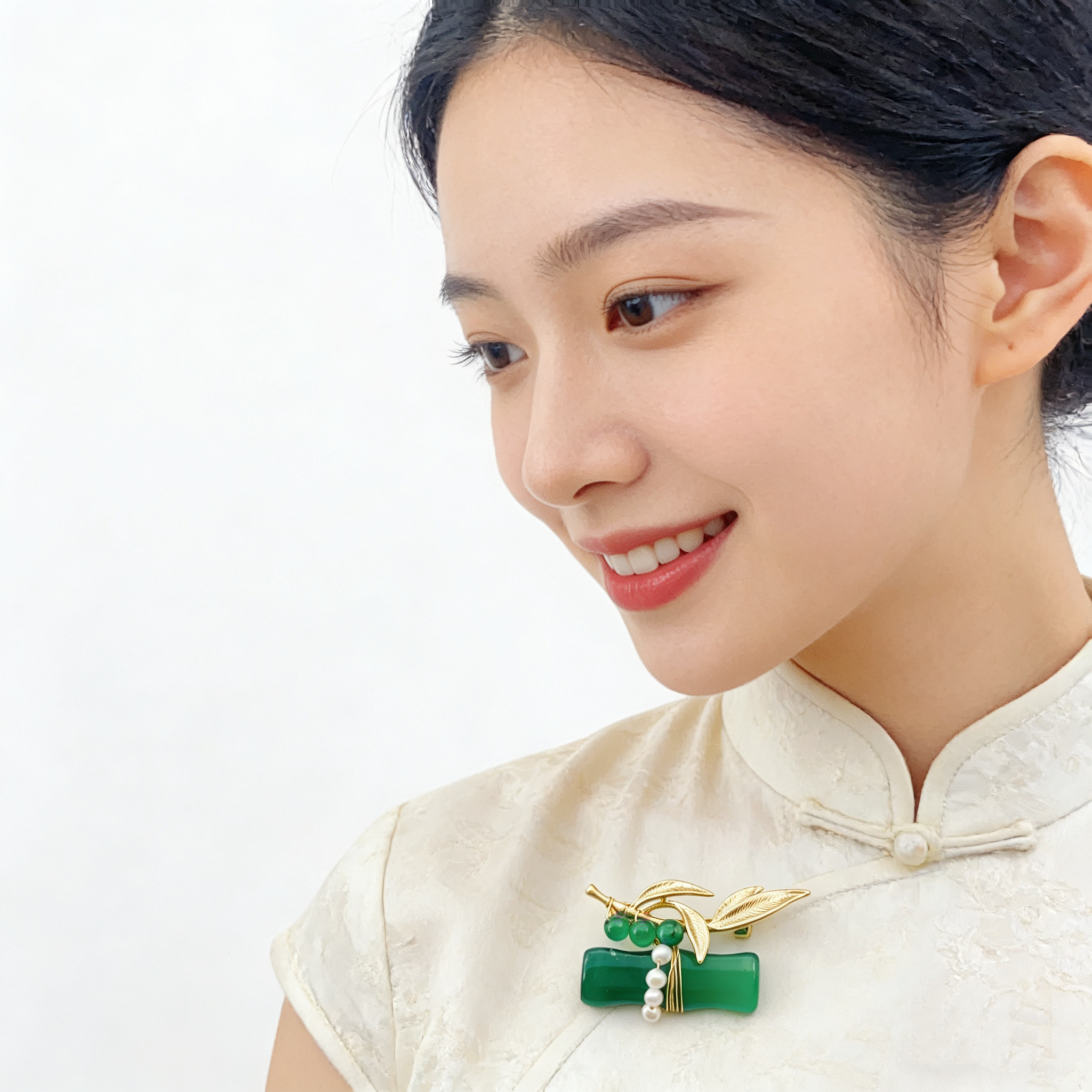 Pearl flower brooch, Baroque pearl brooch, decorative Chinese trend brooch, retro accessory brooch, ladies' waist-cinching fashion Christmas brooch gift, Chinese style XZ086045 details Picture
