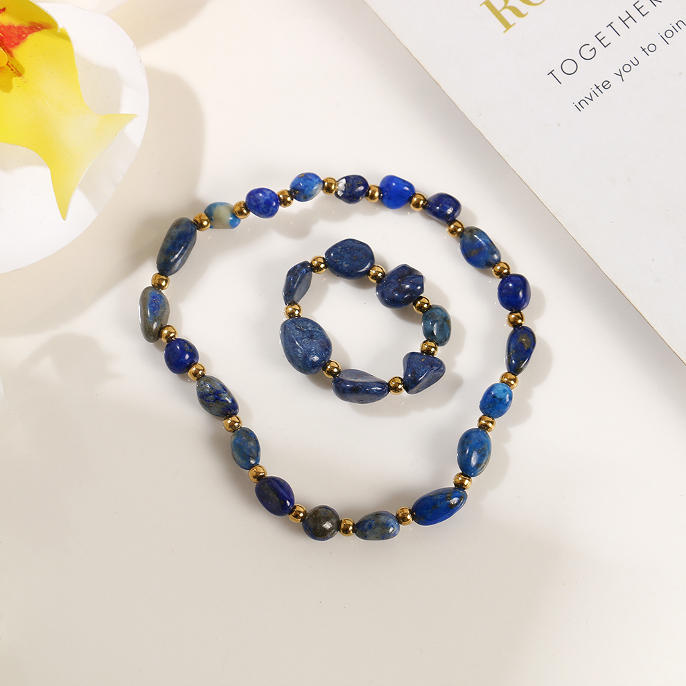 Yunyi Shijia Natural Crystal Elastic Bracelet Ring Set, available in multiple colors, new crystal bracelet jewelry bracelet pic 9