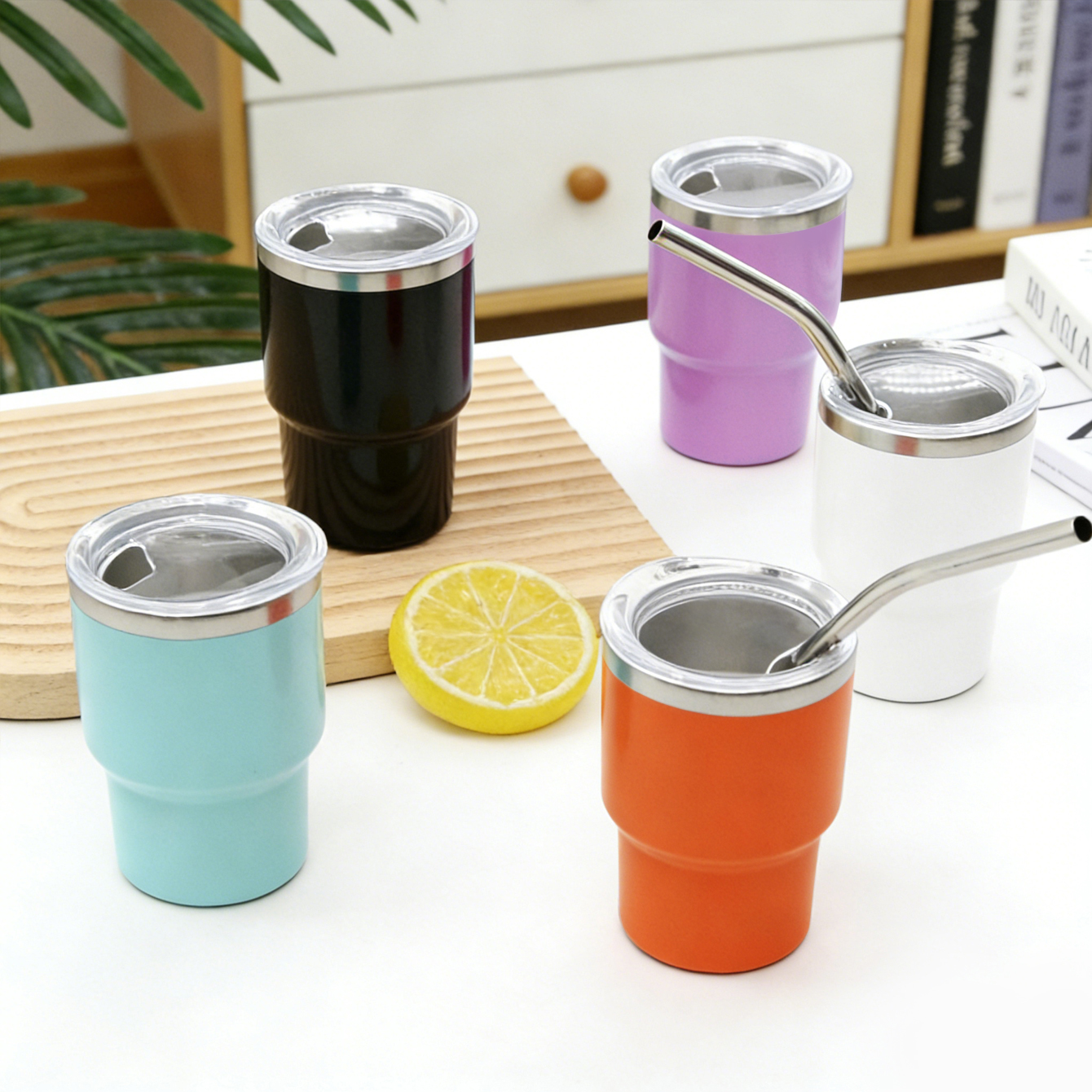 Multicolor fan you taza de coche tapa de pajita taza de café al aire libre taza de bebida 3oz plástico exterior interior acero 304 pequeña capacidad taza de agua details Picture