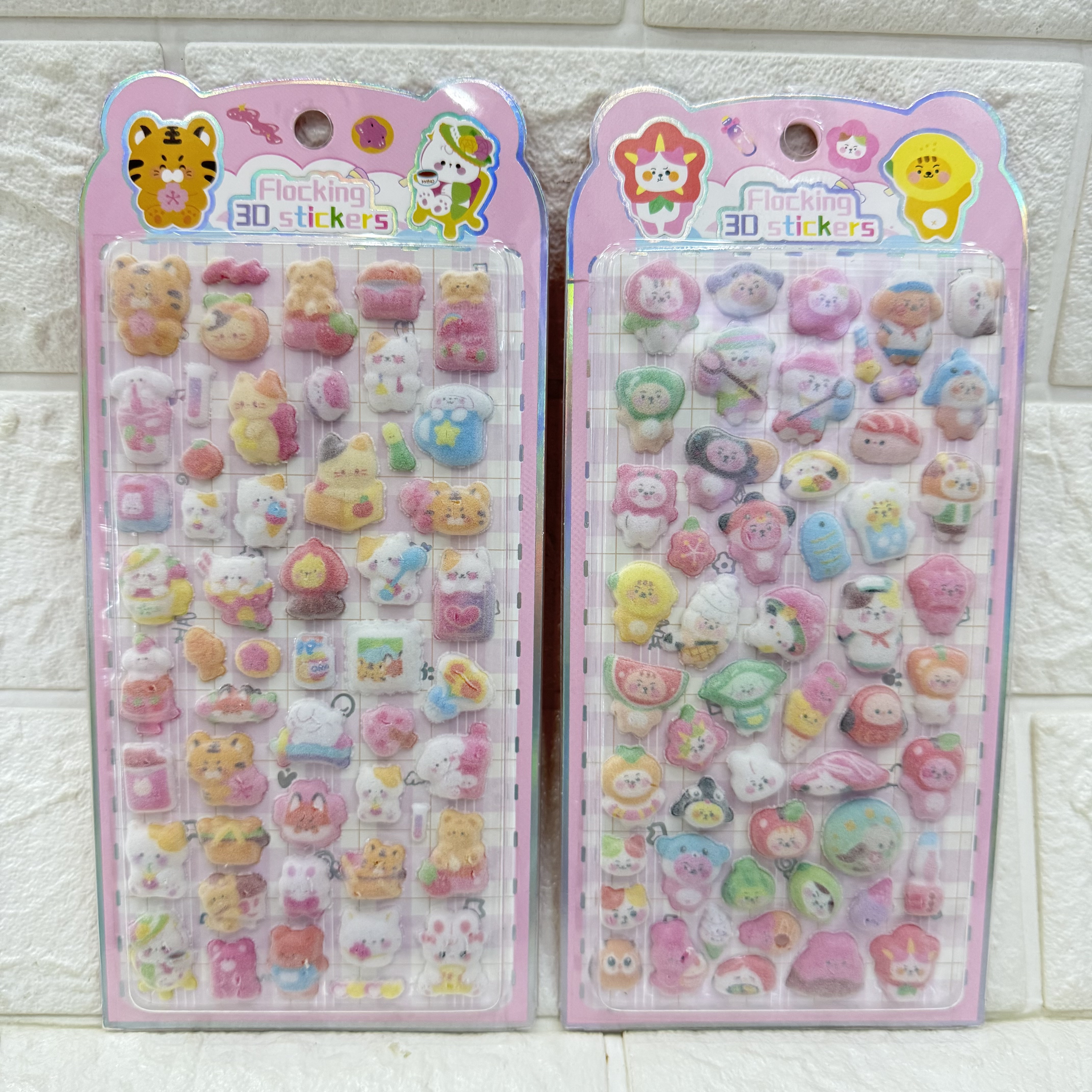 Cute diy diy mobile phone decorative stickers with cartoon flocking 3D relief stickers. Soft and adorable 3D decorative stickers pic 7