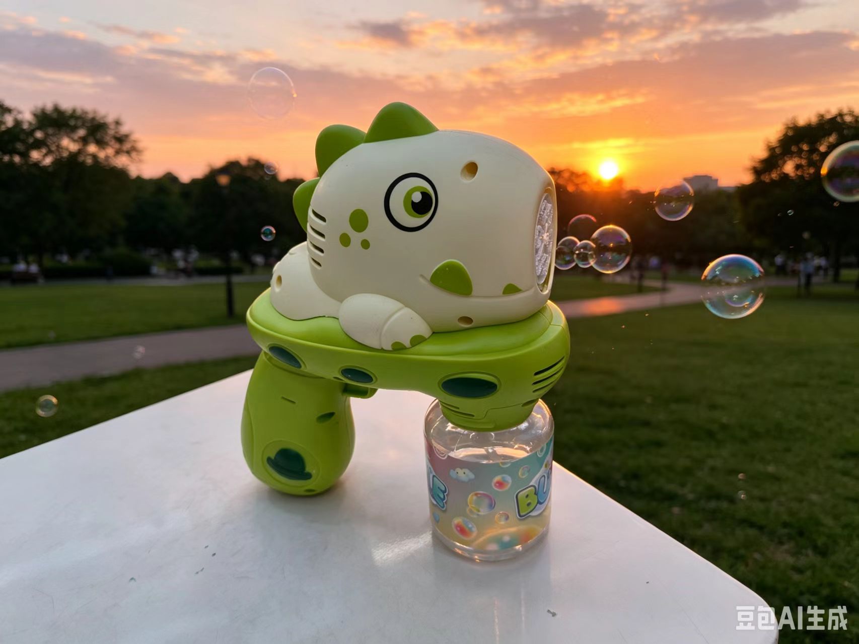 Little Dinosaur Bubble machine, children's fully automatic bubble blowing gun, electric handheld, popular outdoor toy