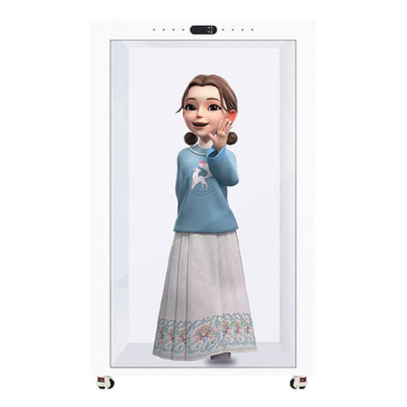 Customized virtual AI digital human transparent cabinet, naked-eye 3D holographic cabinet, voice interaction holographic cabin, welcome animation production. 154325451