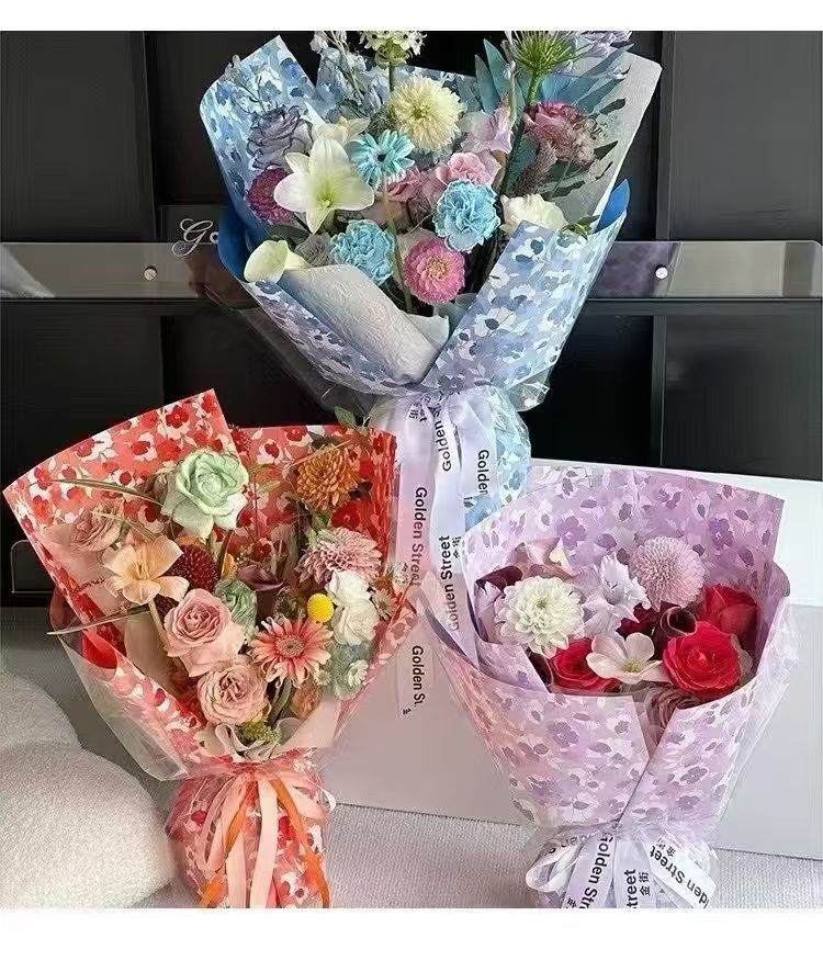 Flower wrapping paper (summer flower tea) Valentine's Day gift paper waterproof flower wrapping paper Application Scenario