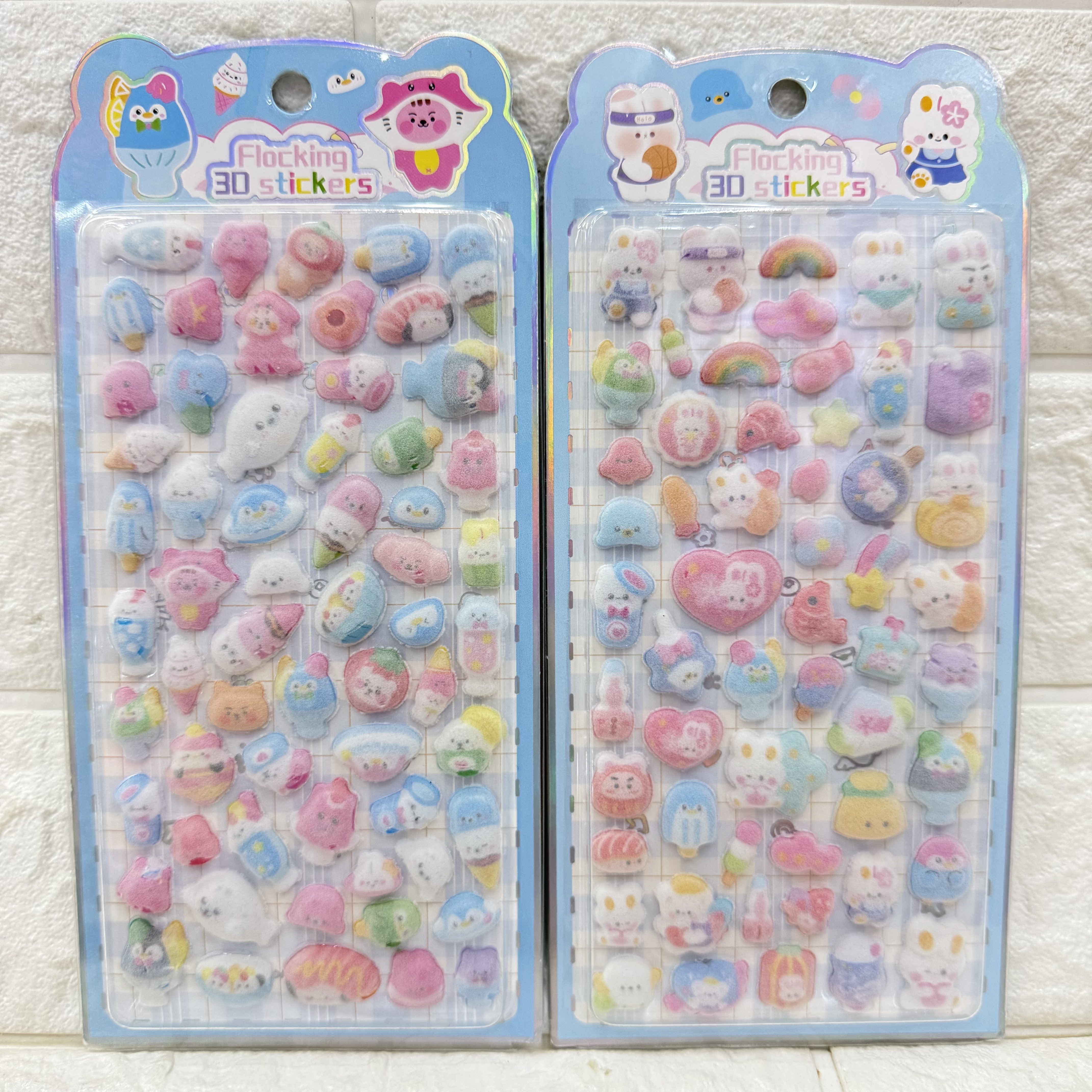 Cute diy diy mobile phone decorative stickers with cartoon flocking 3D relief stickers. Soft and adorable 3D decorative stickers