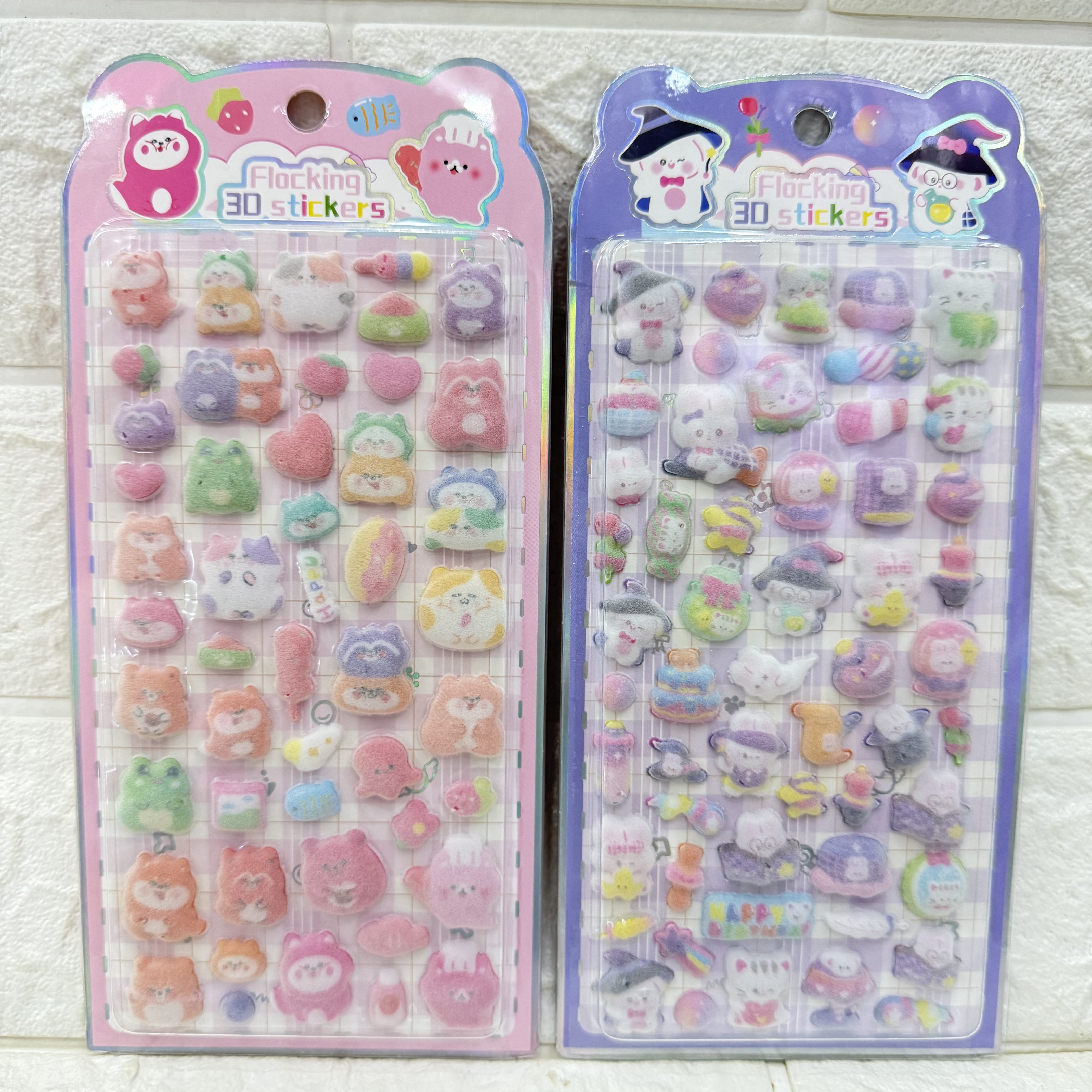 Cute diy diy mobile phone decorative stickers with cartoon flocking 3D relief stickers. Soft and adorable 3D decorative stickers Application Scenario