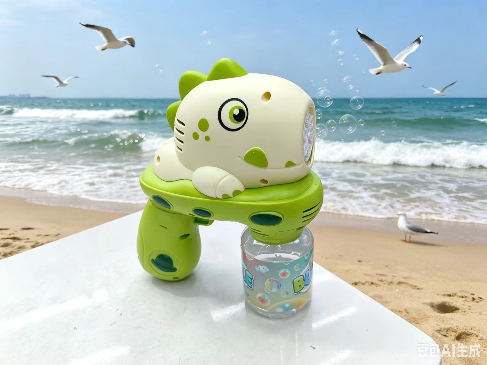 Little Dinosaur Bubble machine, children's fully automatic bubble blowing gun, electric handheld, popular outdoor toy Specification image